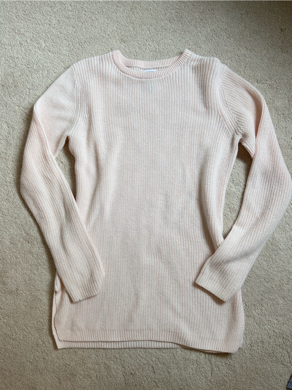 Hudson’s bay: Core. Light Pink Knit Long Crewneck Sweater